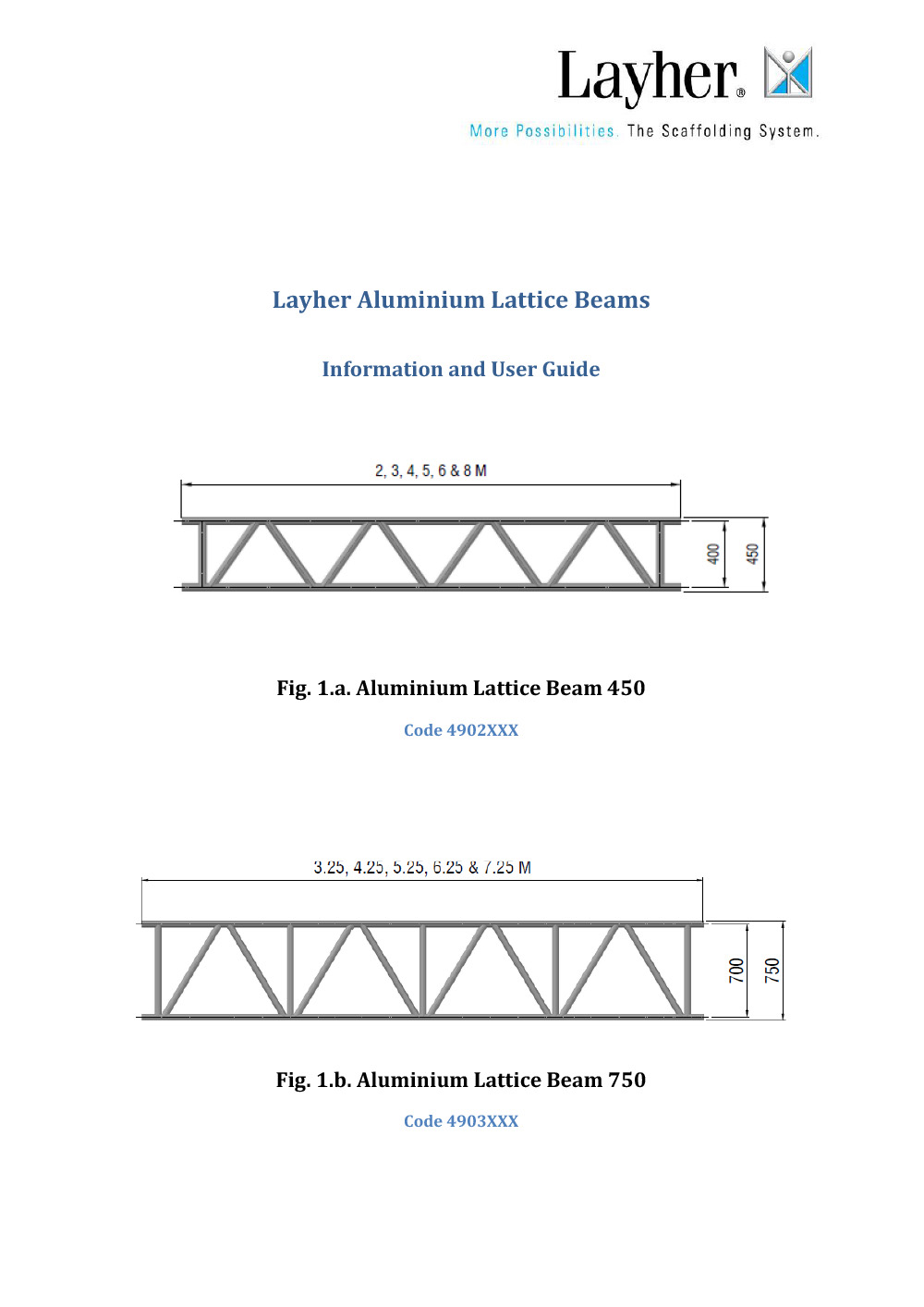 Layher Aluminium Beams Technical Information and User Guide