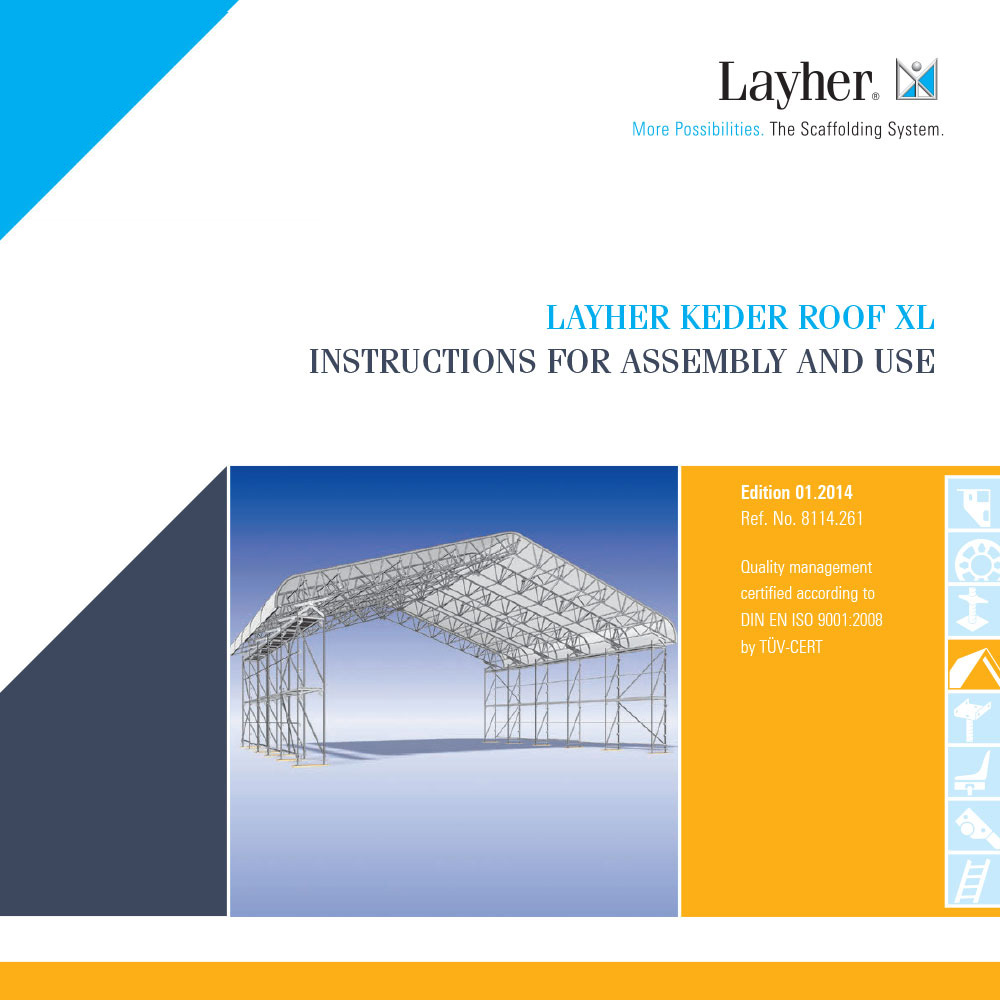 Layher Keder Roof XL Instructions for Assembly and Use