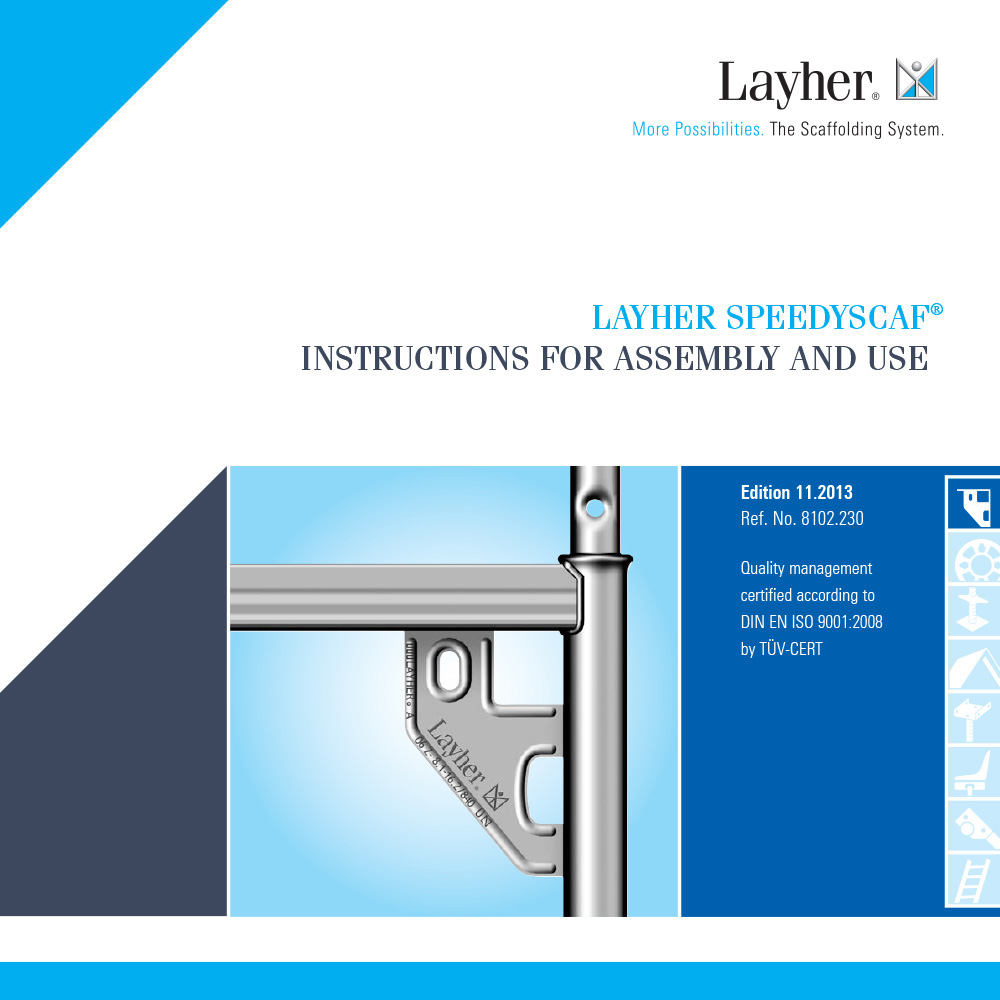 Layher SpeedyScaf Instructions for Assembly and Use downloads