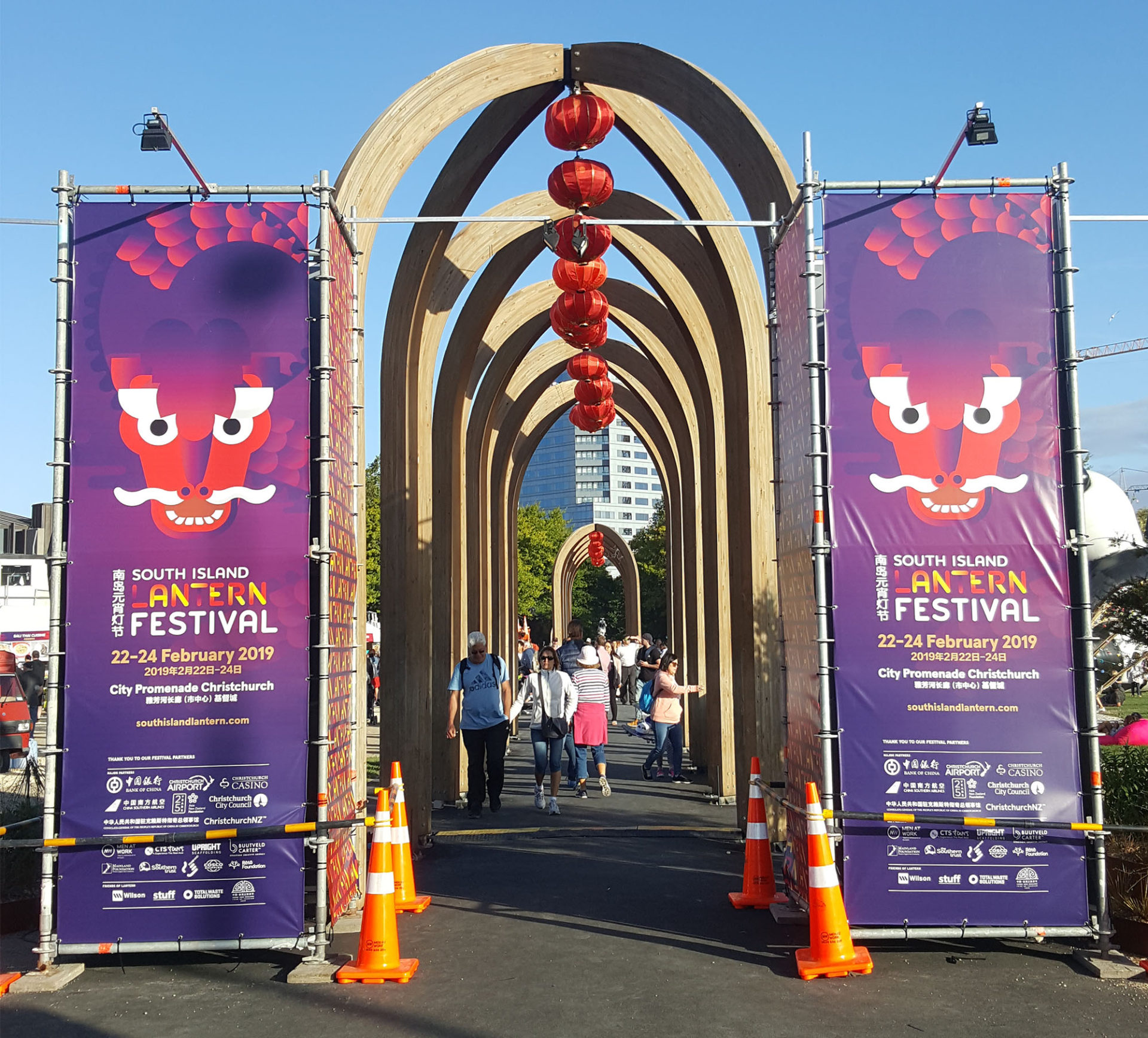Christchurch Lantern Festival Layher. The Scaffolding System.