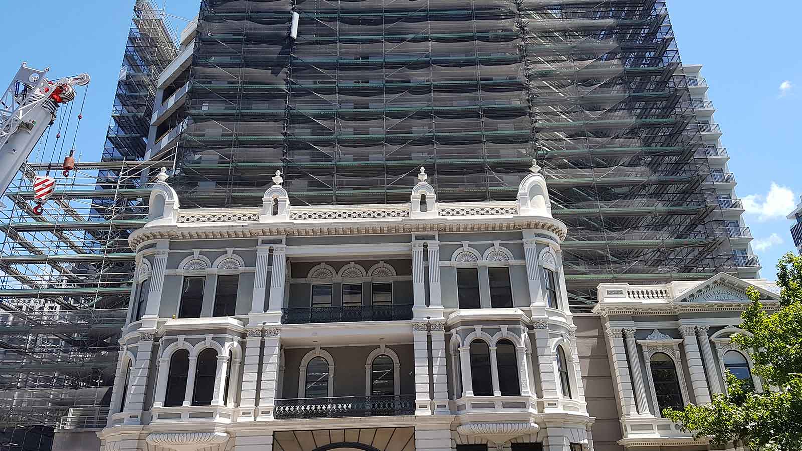 The International - Heritage Building by North Shore Scaffolding