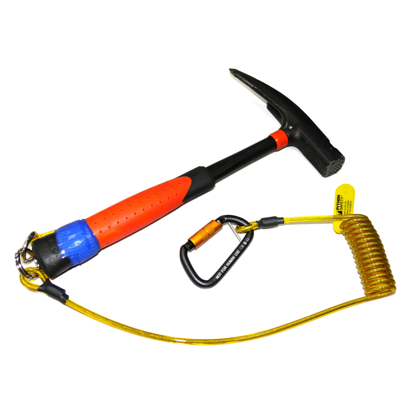 Bubba Tool Tether – Moschettone Portatile Con Cavo Da 91 Cm, Alluminio Anodizzato Rosso