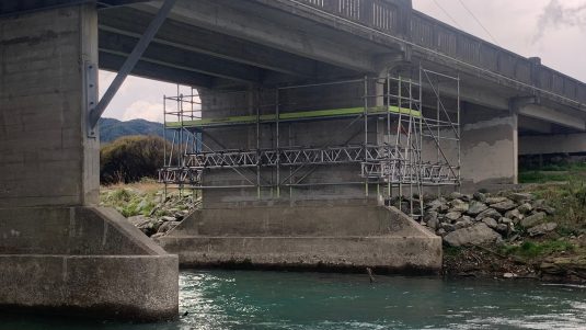 Scaffold Marlborough cycleway bridge scaffolding